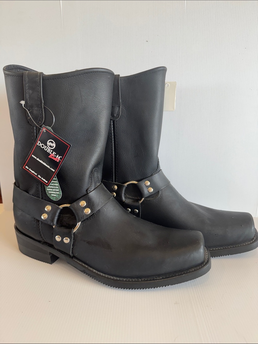 Double H Black Leather Harness Western Boots